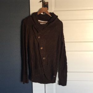 Cozy long brown sweater.